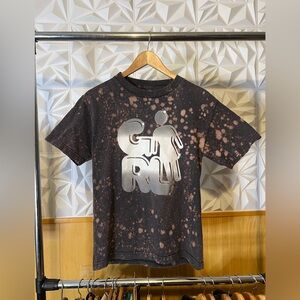 Girl skateboarding Co vintage Bleach Splatter Tiedye Tee size small